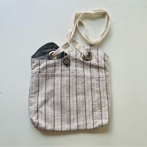 Neutral tone striped bag